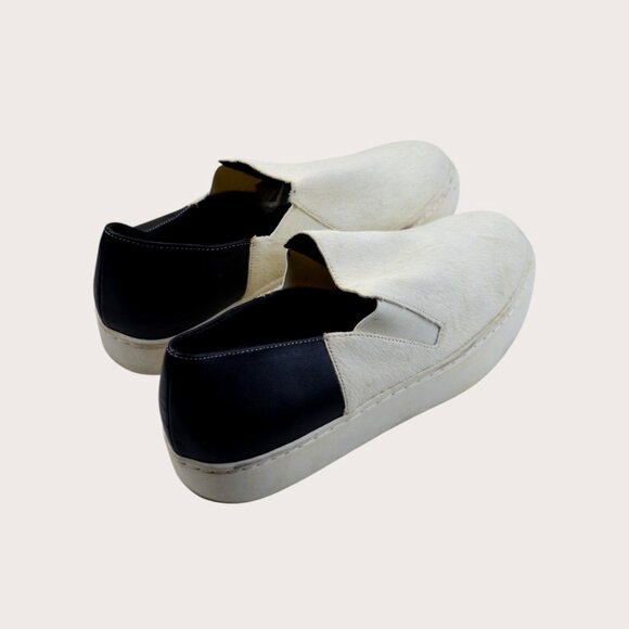 Free People Black/White Sneakers | Size 37| Women's Leather Shoes Size 6.5 - Picture 1 of 7